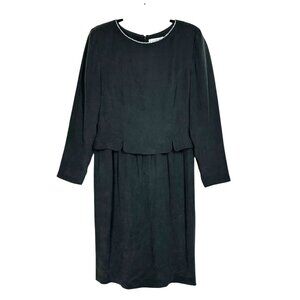 Shomi By Willie Brown Womens Black 100% Silk Layered Tulip Dress Size 8